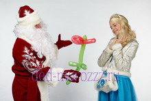 Дед Мороз и Снегурочка с моделированием из воздушных шаров