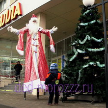 Дед Мороз и Снегурочка на ходулях