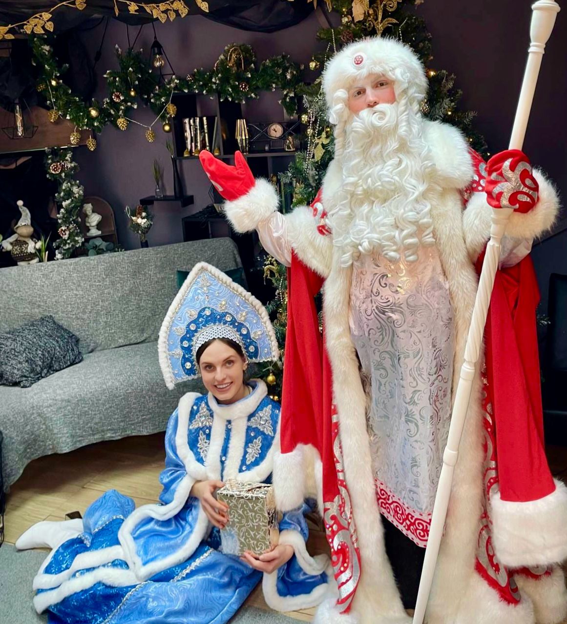 VIP Дед Мороз и Снегурочка: Анастасия и Игорь с трюками